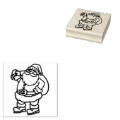 Kerstman met zwarte kerstrubber stempel (Gestempeld)