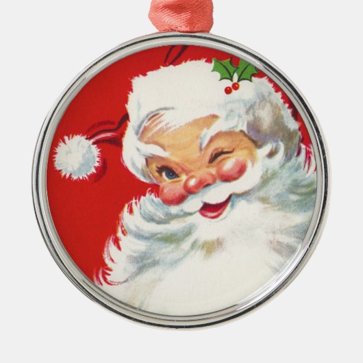 kerstman metalen ornament (Voorkant)