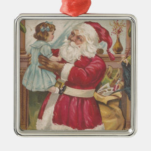 kerstman metalen ornament