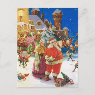 Kerstman & Mevr. Claus bij de Arctica, Kerstavond Feestdagenkaart