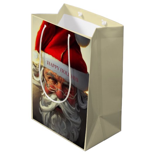 Kerstman Middenformaat Cadeautas (Achterkant Gekanteld)