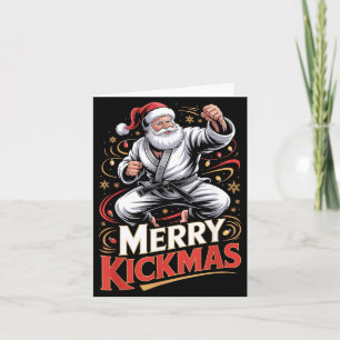 Kerstman MMA Karate Prettig Kerstfeest Afzichtelij Kaart