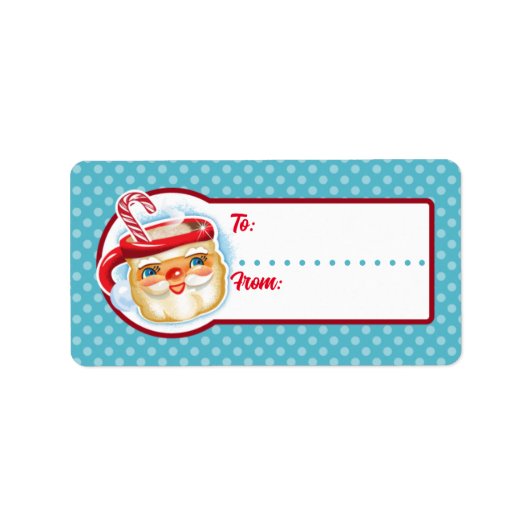 Kerstman Mok kerstcadeau labels - naar + van (Voorkant)