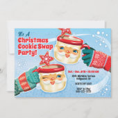 Kerstman Mokken Kerstkoekjes Swap Uitnodiging (Voorkant)