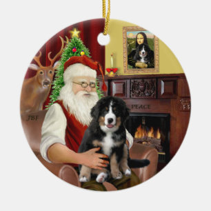 Kerstman + Mona Lisa - Berner MD - 2 verschillende Keramisch Ornament