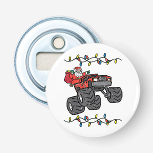 Kerstman Monster Truck Boys Kinder Peuter Yo Button Flesopener