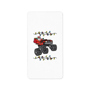 Kerstman Monster Truck Boys Kinder Peuter Yo Etiket