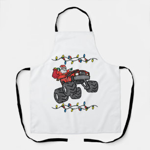 Kerstman Monster Truck Boys Kinder Peuter Yo Schort