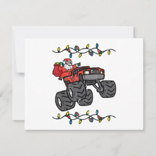 Kerstman Monstertruck Jongens Kinderen Peuter Jo Feestdagenkaart