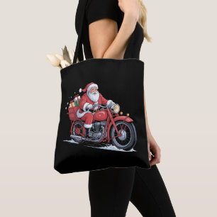 Kerstman Motorfiets Biker Kerstmis Xmas Draagtas