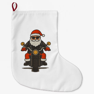 Kerstman Motorfiets Kerstmis Vintage Grappige Bike Grote Kerstsok