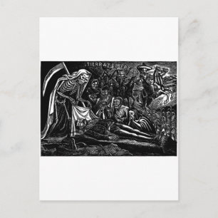 Kerstman Muerte en de Militair c. 1951 Mexico Feestdagenkaart