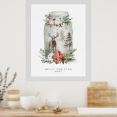 Kerstman: Mystical Deer & Bouquet Poster (Keuken)