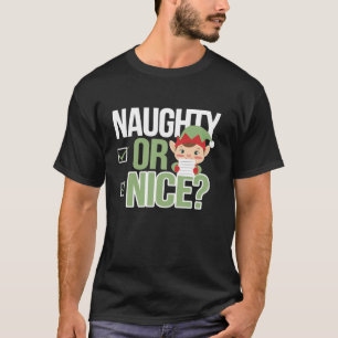 Kerstman Naughty of Leuke Grappige Elf Xmas Fam T-shirt