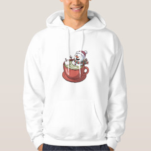 Kerstman neemt bad op een Matcha-drank Kerstmis Hoodie