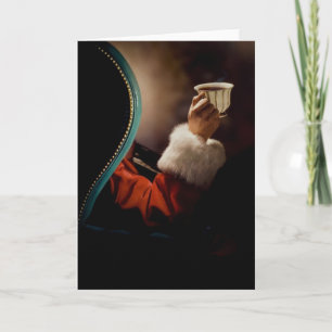 Kerstman neemt pauze op kerstavond feestdagen kaart