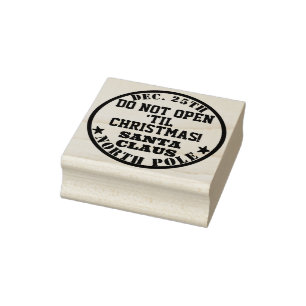 Kerstman niet openen tot Kerstmis Rubberstempel