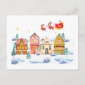 Kerstman Noordpool Kerstdorp Briefkaart (Voorkant)