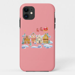 Kerstman Noordpool Kerstdorp iPhone 11 Hoesje