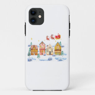 Kerstman Noordpool Kerstdorp iPhone 11 Hoesje
