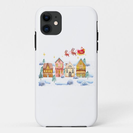 Kerstman Noordpool Kerstdorp Case-Mate iPhone Case (Achterkant)