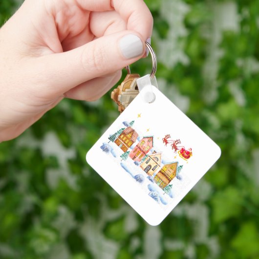 Kerstman Noordpool Kerstdorp Sleutelhanger (Hand)
