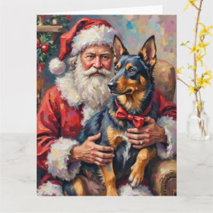 Kerstman Noorse Lundehund Kerst Kunst Kaart