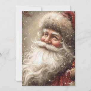 Kerstman Nostalgische Kerst Platte Stijl Kaart