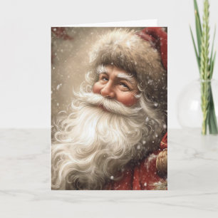 Kerstman Nostalgische Kerstmis Opgevouwen Kaart