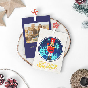 Kerstman Notenkraker Goud Kerstmis Oud Feestdagenkaart