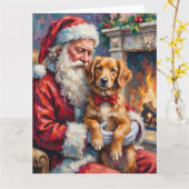Kerstman Nova Scotia Duck Tolling Retriever  Kaart (Gele Bloem)
