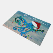 Kerstman octopus Kerst deurmat. Deurmat (Schuin)