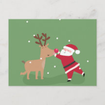 Kerstman omhelst Rudolph