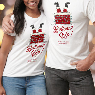 Kerstman Ondersteboven Grappige Gelijke Feestelijk T-shirt