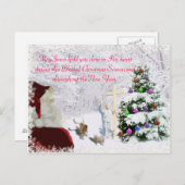 Kerstman ontmoet Jezus Feestdagenkaart (Voorkant / Achterkant)