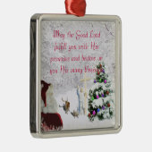 Kerstman ontmoet Jezus Metalen Ornament (Rechts)