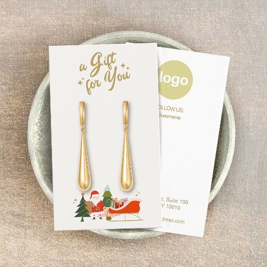 Kerstman Oorbel Logo Display Kaart