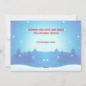 Kerstman op chopperfiets met rode hoed feestdagenkaart (Achterkant)