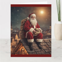 Kerstman op dak