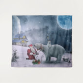 Kerstman op de Noordpool Wandkleed (Voorkant (horizontaal))