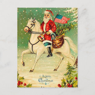 Kerstman op een Briefkaart van Kerstmis van het