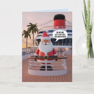 Kerstman op een cruise begroet Zee chrimbo Bedankkaart
