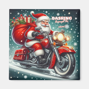 Kerstman op een motor magneet