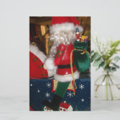 Kerstman op een paard met Snow Art Print Briefpapier (Staand voorkant)