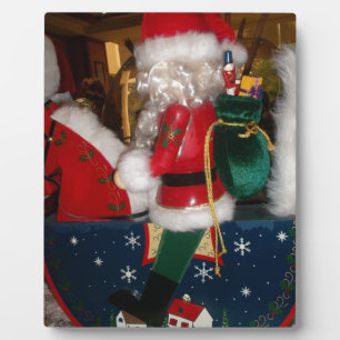 Kerstman op een paard met Snow Art Print Fotoplaat