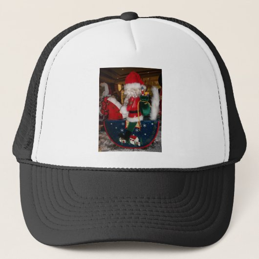 Kerstman op een paard met Snow Art Print Trucker Pet (Voorkant)