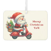 Kerstman op een scooter luchtverfrisser (Achterkant)