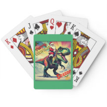 Kerstman op een T-rex