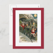 Kerstman op een Vintage Briefkaart (Voorkant / Achterkant)