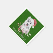 Kerstman op groen servet (Hoek)